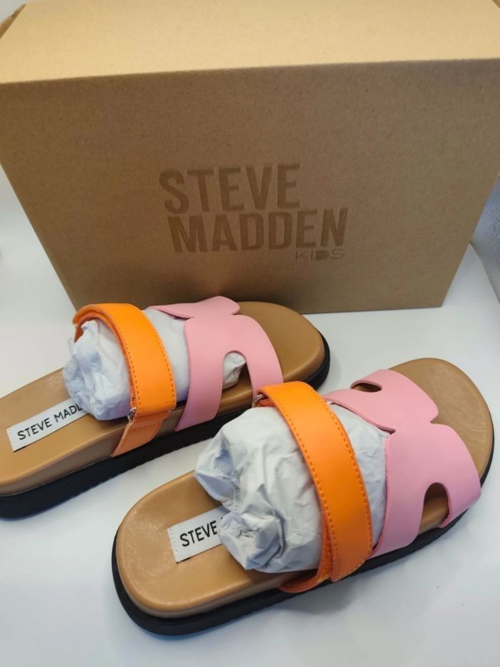Steve Madden Kids – Sandales neuves avec boîte | Coloris rose & orange | Confortables et tendance
